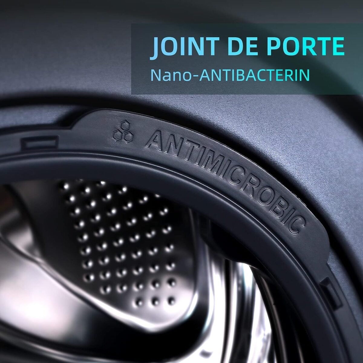 CHiQ 10kg Front Load Washing Machine, AI One Touch, Quick Wash, 1400 RPM, Inverter Motor, Child Lock - Silver - Image 5