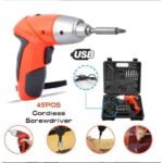 45 In1 Non-slip Rechargeable Cordless Screwdriver/Drill Set, -Red - Image 7