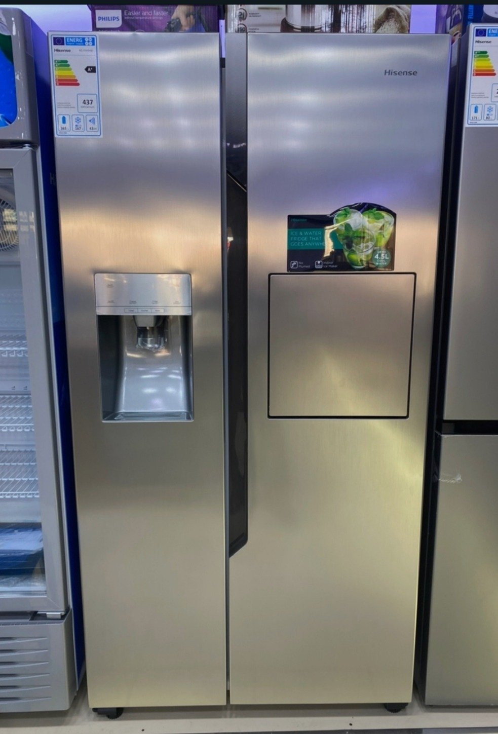 IMG_20220923_163411.jpg Hisense 700L Side By Side Fridge Freezer with water and Ice Dispenser | RC70WS4SB1 - Image 1