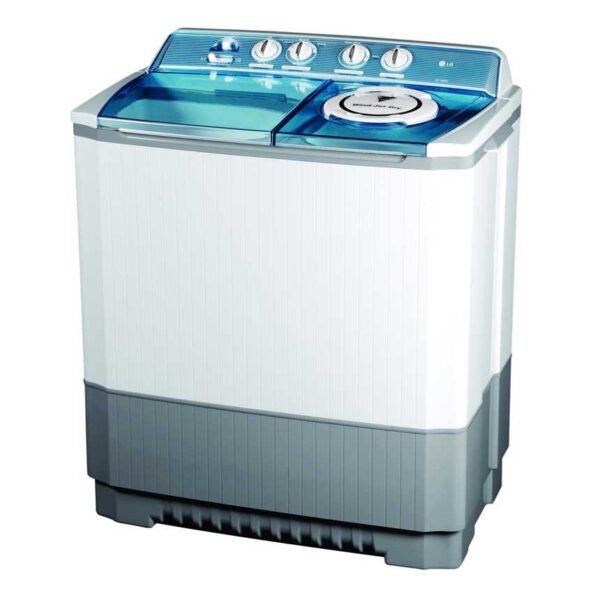 LG 13KG Twin Tub Washer, Roller Jet, 3 Wash Programs, Wind Jet Dry | P1761RWNBL