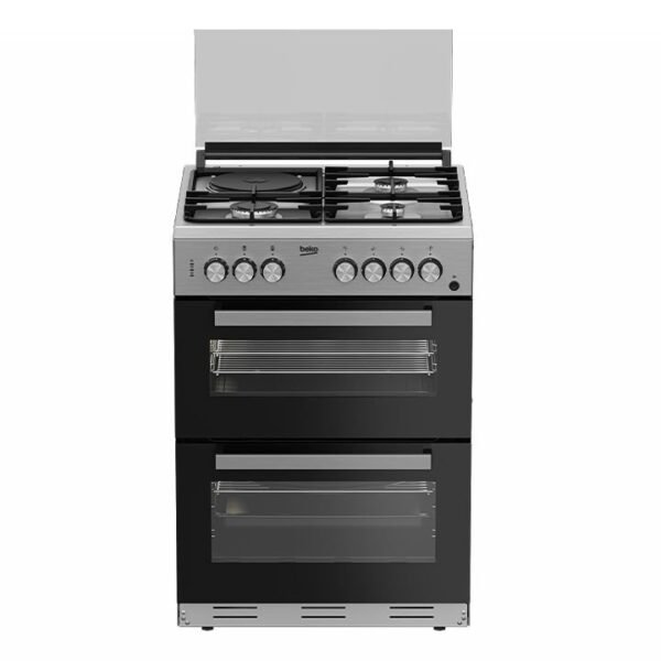 Beko Cooker 3 Gas + 1 Electric, double oven – FDF63110DXSL Semi inox