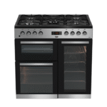 Beko Cooker 5 Gas, triple cavity – KDVF90X Semi inox