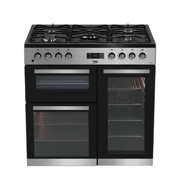 Beko Cooker 5 Gas, triple cavity – KDVF90X Semi inox