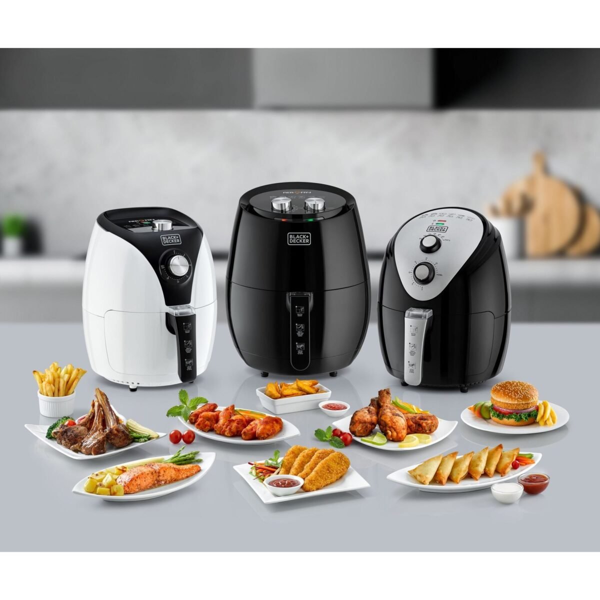 Black+Decker 3.5L 1500W Manual AerOfry Air Fryer with Rapid Air Convection Technology, Black/White - AF220-B5 - Image 6