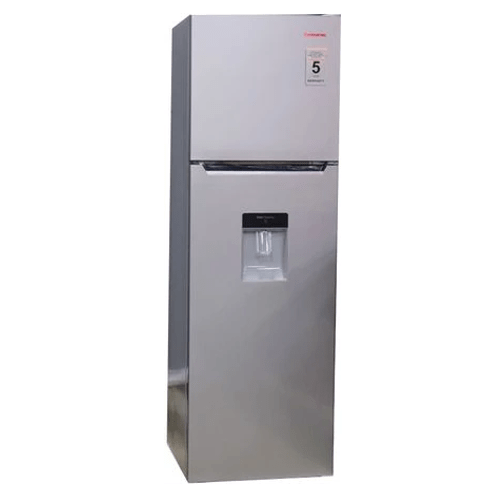 chiq-330l-double-door-fridge-with-water-dispenser-1.png CHiQ 270-Litre Fridge CTM270DBIK3; Water Dispenser Top Mounted Double Door Fridge Refrigerator -Silver - Image 1