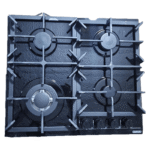 FIESTA 60×60 Built-in Gas Hob, 4-Gas Burners, Auto Ignition, Cast Iron Pan Supports, Euro Pool Gas Burners – Black - Image 2