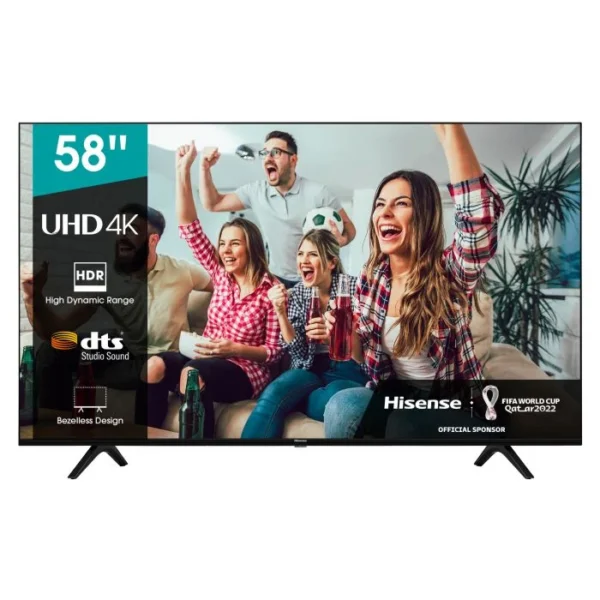 Hisense 58'' 4K UHD Smart TV, Dolby Vision HDR, DTS Virtual X, Alexa, Bluetooth, WiFi - Black