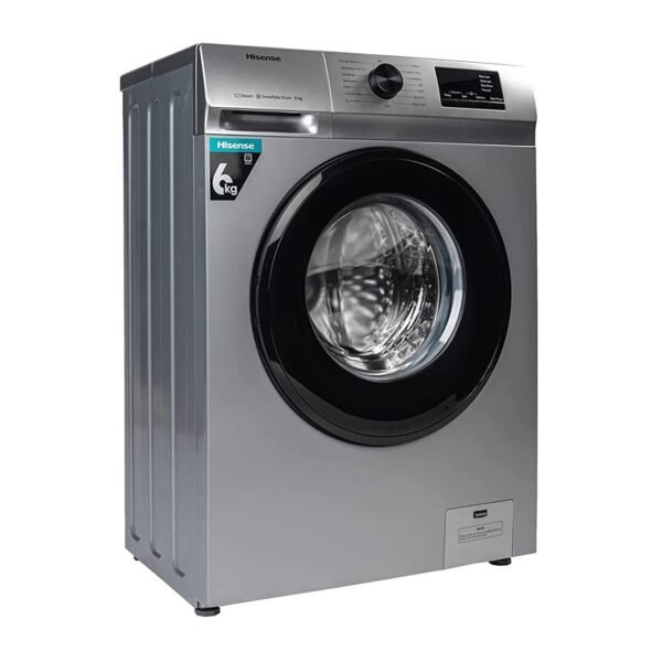 Hisense 6KG Automatic Front Load Washing Machine, Free Standing, 1000 RPM, A++, Gray, WFVC6010T