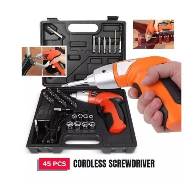 45 In1 Non-slip Rechargeable Cordless Screwdriver/Drill Set, -Red