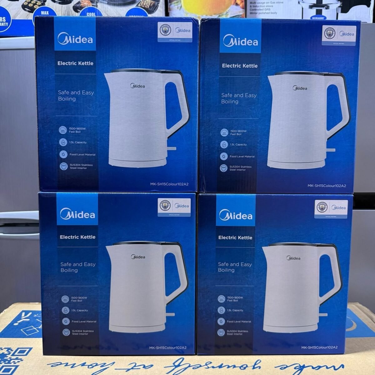 Midea Electric Kettle – 1.5L, 1500–1800W, SUS304 Stainless Steel Interior (MK-SH15Colour102A2) - Image 2