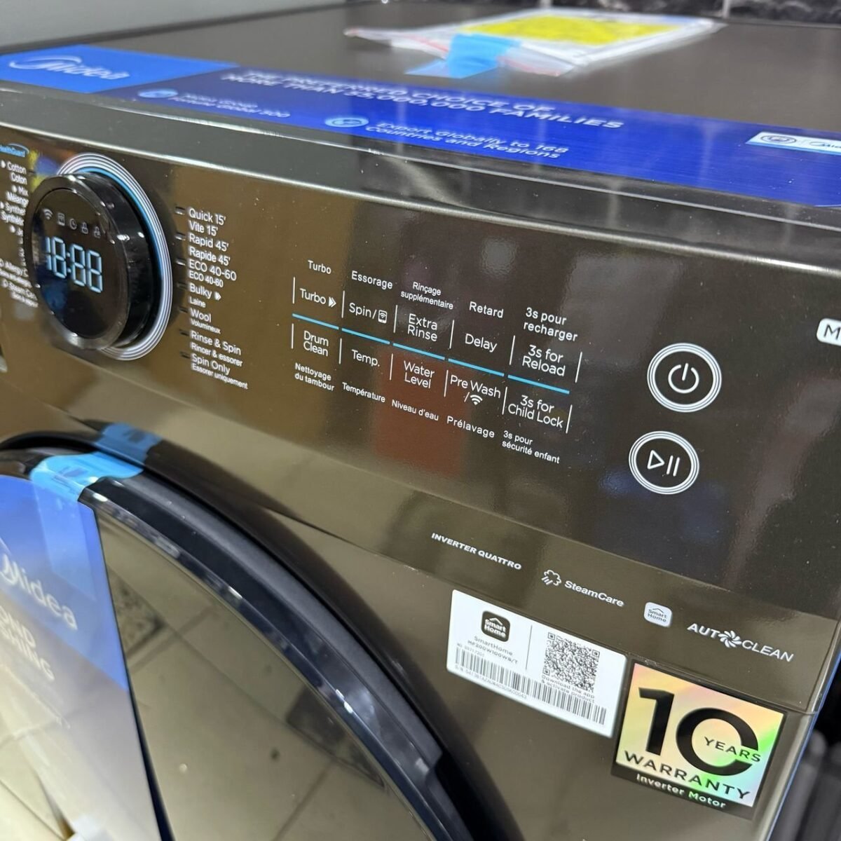 Midea 10KG Front Load Smart Washer – Inverter, Steam Care, Wi-Fi, Titanium (MF200W100W/T-SA) - Image 3