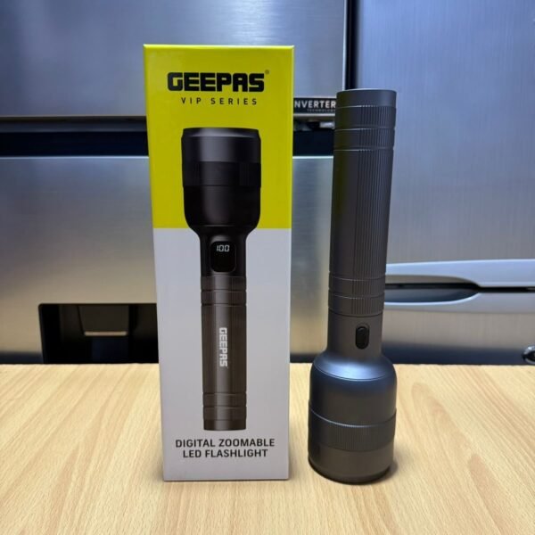 Geepas Rechargeable Zoomable Floodlight Torch – LED, Long Range, Portable
