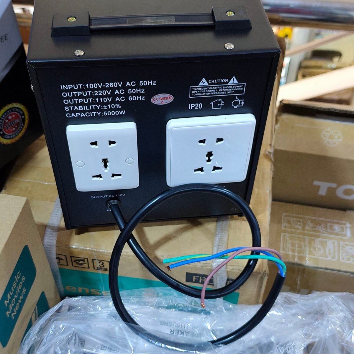 SPJ AVR-BLU5000W06 Automatic Voltage Regulator 5000W – Black - Image 5