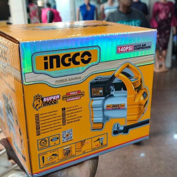 INGCO Auto Air Compressor - Orange / Silver