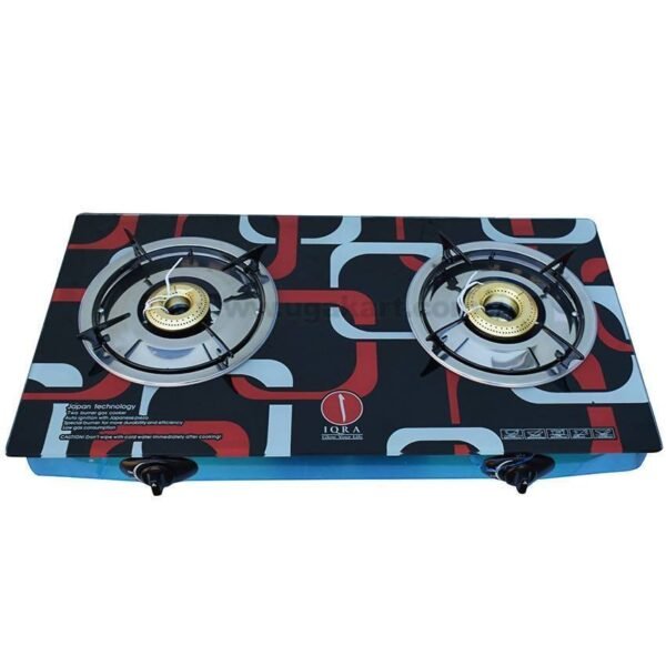 IQRA Double Burner Gas Stove IQ-GS2BG – Glass