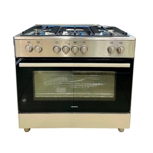 Kenwood 90/60cm Cooker with 5 Gas Burners, Wide Electric Oven and Grill, Dual Rotisserie, Auto Ignition, GCE90