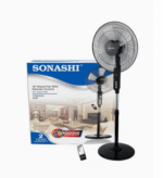 SONASHI SF-8027SR 16'' Stand Fan, Remote Control, 3 Speed, Auto Wind Flow, 5-Blade - Black - Image 7