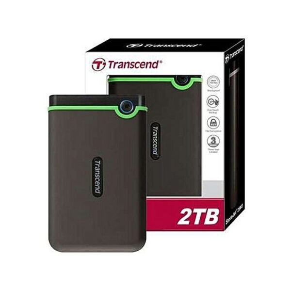 2TB Transcend Storejet 25M3 External Hard Drive-Green
