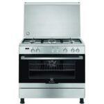 Electrolux 90*60cm 5 Gas Cooker with Multifunction Electric Oven and Grill, Rotisserie, Digital Display, Steel, EKK925A0OX