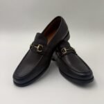 Men’s Classic Leather Loafers with Metal Bit – Black size 41-45