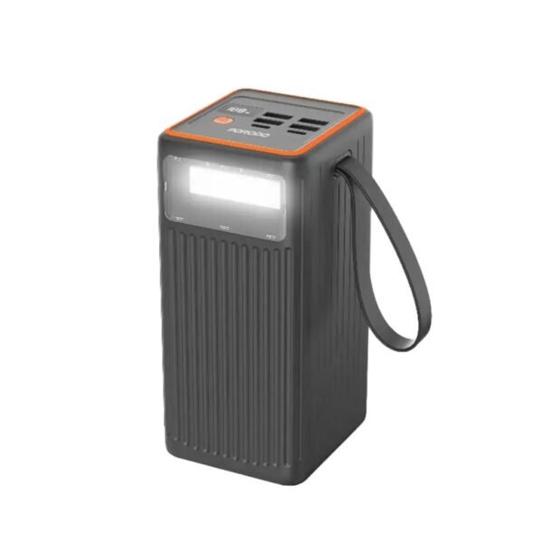 Porodo 60000mAh 65W Power Bank – Fast Charging with LED Flashlight & Digital Display
