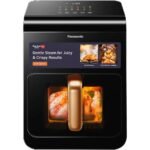 Panasonic NF-CC600 Air Fryer, 1450W, 6L, Steam Function, Viewing Window, Touch Panel, Black & Blue - Image 3