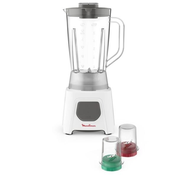 Moulinex 450w Blender, 3 Jars, 1.5L Jar + Grinder + Chopper, Ice Crushing, LM2B3127