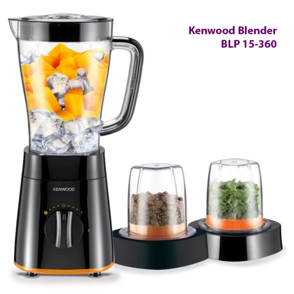 Kenwood Blender, 500w, 1.5L w/ Grinder Mill, Chopper Mill, Ice Crush Function, BLP15.360BK